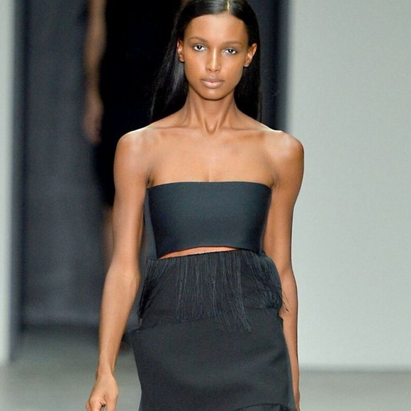 $3K CK COLLECTION Fringe Slit Top/ Mini Dress Boxy - Picture 2 of 10